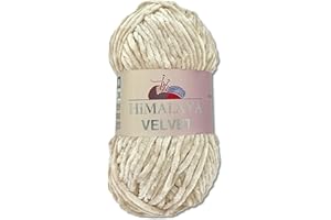 Wohnkult Himalaya - Gomitolo di lana Velvet Dolphin, soffice ciniglia, 100 g, per accessori, indumenti e coperte, 40 colori a scelta (90042 | beige)