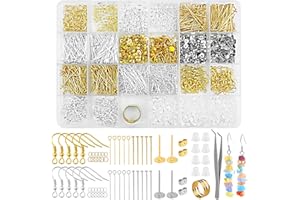 HAVACUE ㅤ HavaCue 1792 Stück Ohrringe Selber Machen Set, 925 Ohrring Haken für Anfänger und Erwachsene, Ohrringe Basteln Set für die Schmuckherstellung die Reparatur von Ohrringen Armband Halskette DIY