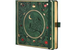 TIEFOSSI Diario de puntos, cuaderno de rejilla de puntos para mujeres y hombres, diario de tapa dura de cuero de PU, papel grueso 160 GSM, diario cuadrado 8 x 8