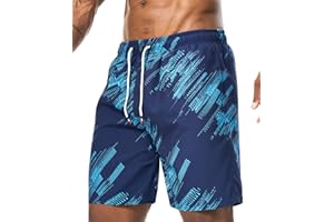 Danfiki Bañador Hombre Shorts de Baño para Natación Secado Rápido Hidrófugo Surferos con Forrado Hawaianos Vacaciones
