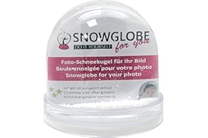 ‎SCHNEEKUGELHAUS Snowglobe for You | Personalisierte Schneekugel mit Schnee | für 2 Fotos | Sockel Transparent mit Schnee | Foto-Schneekugel Kunststoff | 82 x 94 cm | 50000