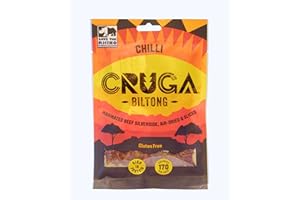 ‎CRUGA CRUGA Biltong Mix Pack, Trockenfleisch, High Protein Jerky Beef, Glutenfrei (10 x 25g) (Chilli)