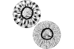 CIATBYYJ 2 Pcs Heat Cap for Deep Conditioning, Waterproof Double Layer Heat Cap, Reusable Large Hot Oil Hair Treatment Caps or Long Thick Hair(Black Series)