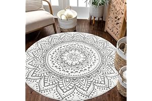 Pauwer Luksusowy okrągły dywanik, antypoślizgowy, do sypialni, dywan podłogowy, ultramiękki, puszysty, duży, do salonu, nadaje się do prania, chłonny, dekoracyjny dywan do domu, 160 cm