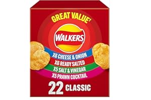 Walkers Confezione multipla di patatine fritte di varietà classica, 22x25g