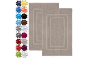 NatureMark Dywanik łazienkowy | jakość premium | 100% bawełna | 50 x 80 cm | dywanik prysznicowy, dwupak | kolor: piaskowy/beżowy