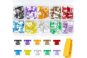KELISTINY Micro Car Fuses, Mini Automotive Fuse, Assorted Auto Standard Blade Fuses Replacement Kit 5A/10A/15A/20A/25A/30A with Storage Case and Fuse Clip for Cars, Trucks, Motorcycles (Micro Mini Blade Fuse)