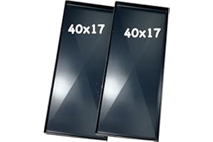 TEGLIEDIROMA [2 PEZZI] Teglia ferro blu 40x17x2 Cm, misure per forno Effeuno con diagonale antideformazione Spessore teglie 8/10 Pizza alta idratazione ideale per professionisti della pizza e focaccia