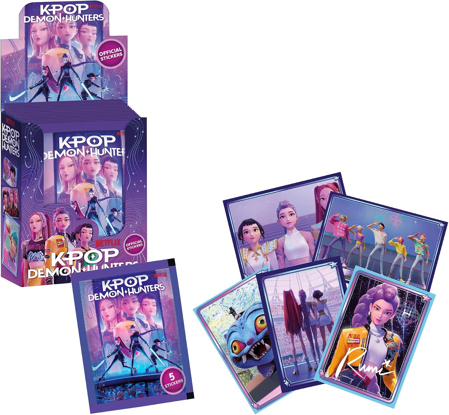 Bizak KPOP Demon Hunters Stickers Cards Caja 40 Sobres,200 stickers de colección oficial inspirada en película,stickers especiales troquelados y holográficos para coleccionar e intercambiar (64395100)