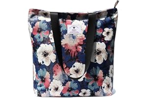 ESVAN Original Floral Tote Bag Shoulder Bag for Gym Hiking Picnic Travel Beach