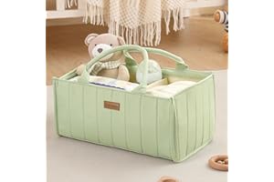 Jinrobabes Wickeltasche Organizer, Baby Aufbewahrungskorb mit Herausnehmbaren Fächern, Windeltasche als Geschenk für Neugeborene & Babyparty, Wickeltisch Organizer für Neugeborene Mütter Verwendet