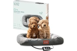 Beurer Love Your Pet Wärmebett Kira für Hunde und Katzen, elektrisch beheiztes Hundebett mit Timer, kuscheliges Katzenbett, Heizbett waschbar bei 30°C, Kratzfest und wasserdicht, 58 x 50 cm
