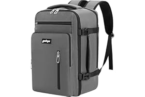 YOKGO Travel Backpack Hand Luggage Aeroplane 40 x 20 x 25 cm 20 L for Ryanair Underseat Travel, Bag with Wet Compartment, 15.6 Inch Laptop Cabin Bag Backpack for Weekender, Business, Work, gray, L