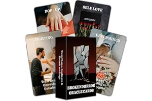 QCFQCF Love Oracle Cards Decks, mazo de espejos rotos, cartas de oráculo para principiantes, recomendado para lecturas de llama gemela, alma gemela y kármica
