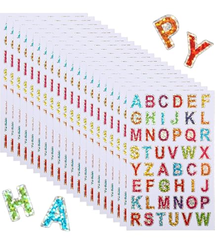 Letterstickers - 5 vellen Alfabetstickers voor Doe-het-zelf Wenskaarten Letterstickers - 5 vellen Alfabetstickers voor Doe-het-zelf Wenskaarten