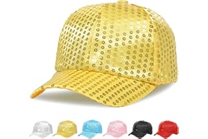 Initlove Sequin Baseball Caps for Kids Bling Sparkly Parent-Child Baseball Cap for Parties Festivals