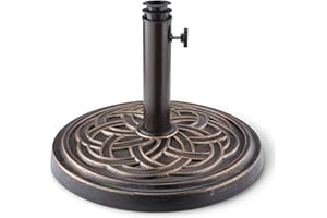 Amazon Basics Support Réglable pour Parasol de Terrasse, 1 Support, Noir