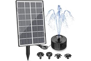‎AISITIN AISITIN Solar Springbrunnen für Außen 3,5W, Upgraded Glas Solarbrunnen für Draussen, Solar Wasserpumpe mit 3M Kabel, mit 4 DIY Fontänenstile, Solar Fontäne Pumpe für Garten,Vogelbad,DIY Wasserspiele