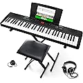 Alesis Melody 61 Piano Numérique 61 Touches pour Débutants avec Haut-Parleurs, Support, Banc, Casque, Pupitre, 300 Sons et des Leçons de Musique