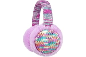 Zeltauto Adjustable Kids Earmuffs for Toddler and Teen 3-10 Years, Knit Ear Warmer Winter Warm Plush Ear Muffs for Girls and Boys