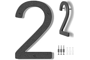DUKZURA House Numbers Large Door Number 10 inch/25 cm - Modern House Numbers Black Plastic Exterior Front Door Address Numbers 2