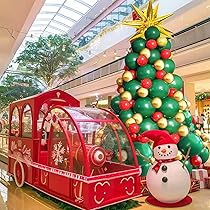 HTN - 9pcs / Set Palloncini Natalizi Babbo Natale Snowman Di Natale Balloon Stand Christmas Party Decoration B 8073529166689
