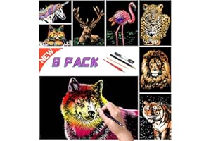 SiYear Scratch Paper Rainbow Painting Sketch, City Series Night Scene, Scratch Painting Regalo Creativo, Scratchboard para Adultos y niños con 4 Herramientas