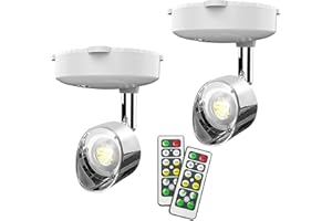 Shineled Kabelloser Strahler, batteriebetriebenes Akzentlicht Kunstlicht für Gemälde Mini-Led-Bilderleuchte Puck-Leuchten Wandlicht, 4000k Licht, 80 Lumen (Sliver)