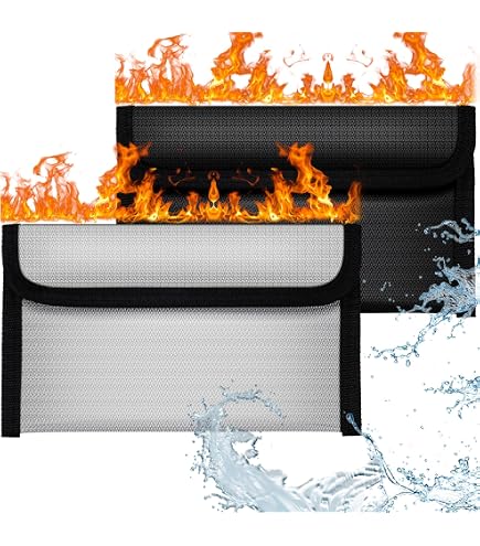 Sacs Anti-feu Ignifuges Et Imperméables – Lot De 2 Tailles (28x38 Cm Et 23,5x17,5 Cm) – Pour Documents A4, Objets De Valeur