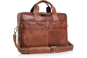 KomalC 16 Inch Leather briefcases Laptop Messenger Bags for Men and Women Best Office Satchel Bag