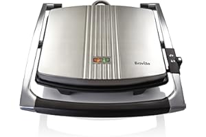 Breville Sandwich/Panini Press & Toastie Maker | 4-Slice | Stainless Steel [VST026X], Argenté