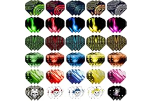 WLHGH Dart Flights, 6 Styles 30 Sets 90 Stück Standard PET Darts Zubehör, Perfekte für Soft/Steel Tip Dartpfeile