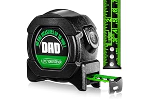 SunmeiTrad Gifts for Fathers Day Dad Gifts, Personalised Christmas Birthday Anniversary Presents for Dad from Daughter, Son Tape Measure（5M/16FT-Black）