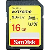 SanDisk Extreme 16 GB SDHC UHS-I U3 Memory Card, up to 90 MB/s Read (Newest Version) SDSDXNE-016G-GNCIN , Gold