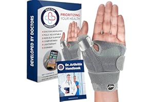 DR. ARTHRITIS Lewy i prawy pasek na kciuk zaprojektowany przez lekarzy specjalistów - opaska na nadgarstek i kciuk z 2 zintegrowanymi listwami podtrzymującymi - ulga w przypadku choroby zwyrodnieniowej stawów lub