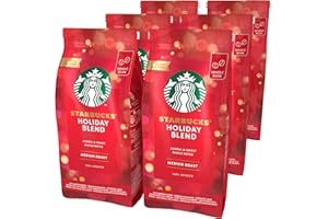 STARBUCKS Holiday Blend Caffè in grani Tostatura Media, 6 Sacchetti da 190g (1,14kg)