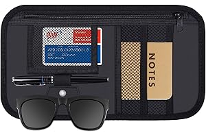 ‎WISDOMPRO Wisdompro Sonnenblende Organizer, Sun Visor Organizer kann Speichern Fahrzeugpapiere, Sonnenbrillen, Notizbücher, Stifte, Karten usw. (Schwarz)