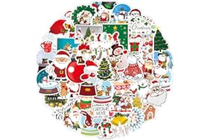Rnitle 50 Piezas Etiquetas Adhesivas de Navidad,Feliz Navidad Pegatinas,Papel Pegatinas Handmade,Feliz Navidad Pegatinas Etiquetas Regalo,Etiquetas Navideñas