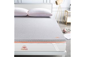 Maxzzz Topper Colchón Viscoelastico 150x190x7.5cm, con Funda Hipoalergénica Infusión Carbón de Bambú, Diseño Ventilado Antiácaros y Transpirable Gris