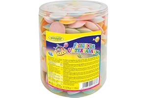 Woogie Fliegende Untertassen – 378g – Bunte Retro Süßigkeit mit Brausefüllung – Perfekt für Kindergeburtstag, Party & Adventskalender – inkl. Naschwerk® Sticker