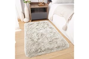 BedLooms Rugs Living Room Small 50x80 CM – Cream Area Rugs for Bedroom Anti Slip – Modern Super Soft Plush Carpets Fluffy Shaggy Rug for Lounge, Dining Room – Non Shedding Bedside Rug for Kids Room