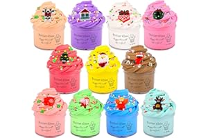 BRETOHAY 11 Pack Christmas Butter Slime Set,with Scented DIY Slime for Girls and Boys, Super Soft, Non-Sticky Stress Relief Toy,Christmas Party Favors and Birthday Gift.