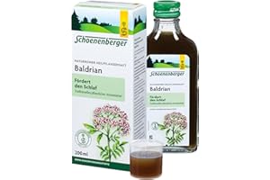 ‎SCHOENENBERGER Schoenenberger - Baldrian naturreiner Heilpflanzensaft - 1x 200 ml Glasflasche - zur Besserung des Befindens bei nervlicher Belastung - freiverkäufliches Arzneimittel