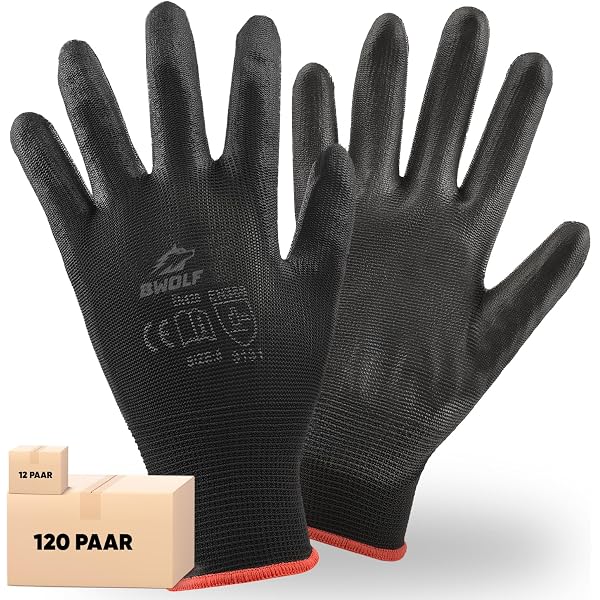 Nitras 6200 Nylon Assembly Gloves PU White Size XL (9) 12 Pairs : Nitras DIY & Tools