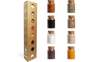 SIMPLY WOOD Gourmet salter, saltsorter från hela världen som en idealisk kryddor presentset/saltset gåvor från havssalt 8 x 25 g, 200 g