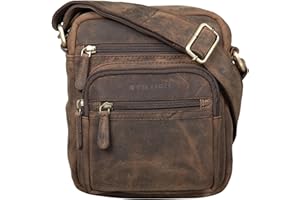 STILORD 'Fabian' Bolso de Hombro Piel Pequeño 9,7 Pulgadas para Hombres y Mujeres Vintage Bolsa Bandolera Bolso de Mensajero Formato A5 Cuero Auténtico