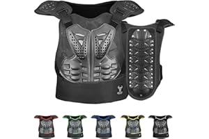 ‎BULLDT BULLDT Protektorenweste Damen & Herren für Motorrad Motocross ATV Skatebording Quad Scooter MTB Enduro Reiten Protektoren - Atmungaktiv Weste Verstellbar - Schwarz - 4XL