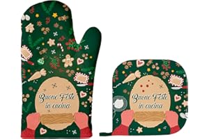 KAÏDENSÏ Idee Regalo Natale Originali - Guanto e Presina da Forno Natalizio Originale - Idee Regali Divertenti Natalizi - Gadget Cucina Originali per Donna Uomo