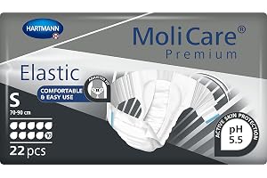 MoliCare Premium elastiska trosor: för kvinnor och män; 10 droppar, storlek S (70–90 cm höftomkrets), 22 stycken