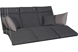 Angerer Freizeitmöbel GmbH Hollywoodschaukel Auflage Lounge Smart - passend für viele 3-Sitzer Hollywoodschaukeln mit Fußteil - Schaukelauflage Made in Germany (Grau)